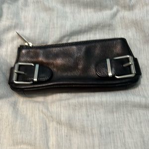Banana Republic black leather clutch.